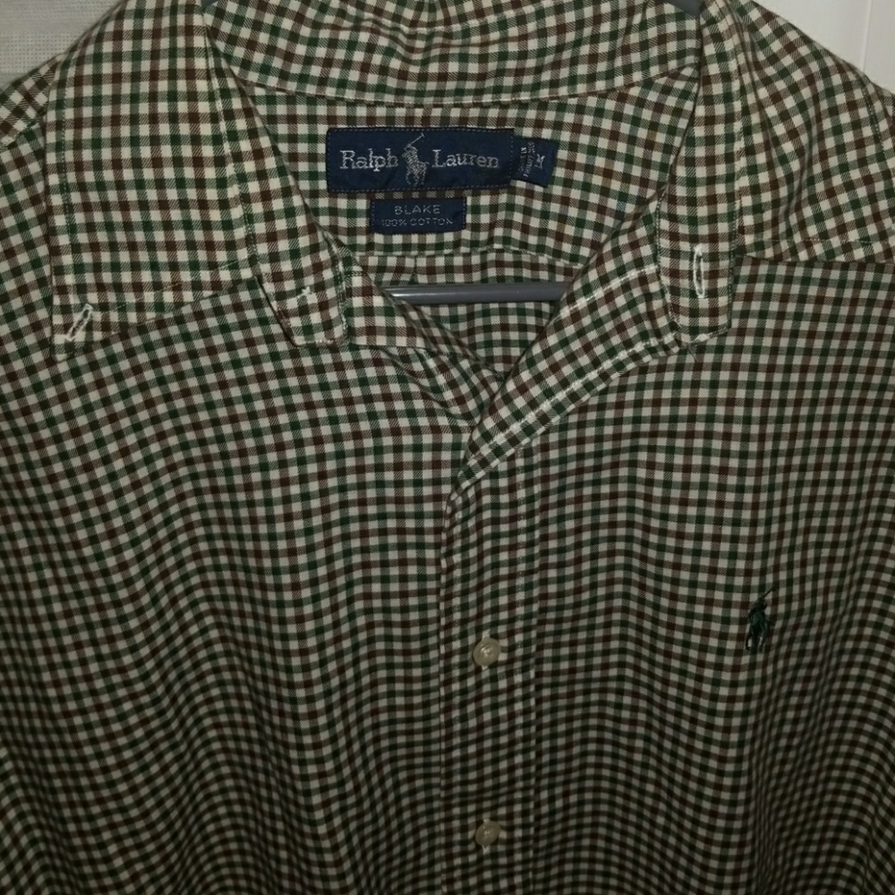 Men's Polo Ralph Lauren green plaid polo M - Picture 2 of 4